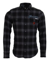 Dolce & Gabbana Black Gray Check Men Long Sleeves Shirt -   -  Dolce & Gabbana.